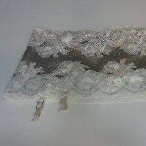 L Victoria's Secret Thong Metallic Lace & Rhinestone Garter Skirt (never worn)